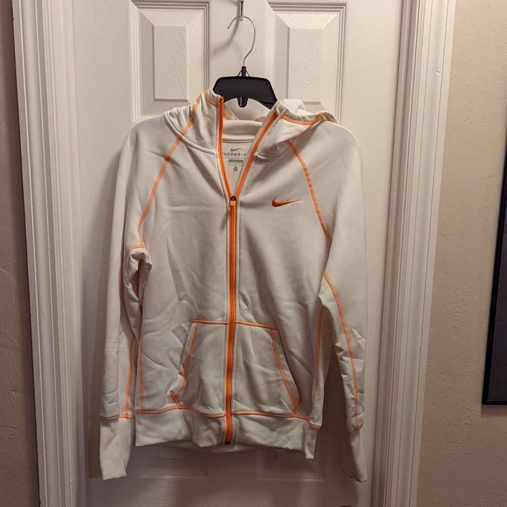 Nike orange and white M therma fit jacket